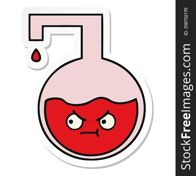 Sticker Of A Cute Cartoon Science Experiment
