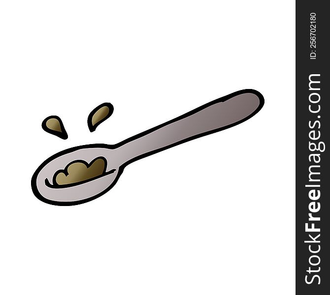 Cartoon Doodle Ladle Of Food