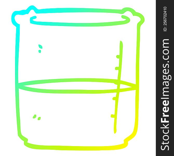 cold gradient line drawing of a cartoon beaker of blood