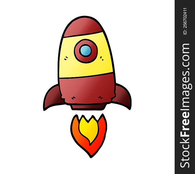 cartoon doodle space rocket
