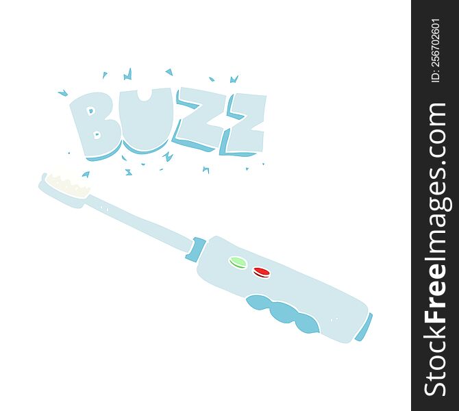 flat color illustration of buzzing electric toothbrush. flat color illustration of buzzing electric toothbrush