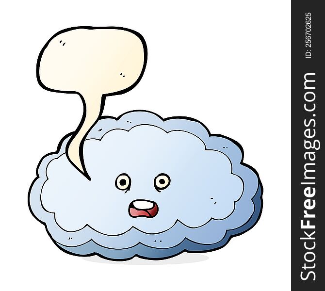 cartoon decorative cloud with speech bubble