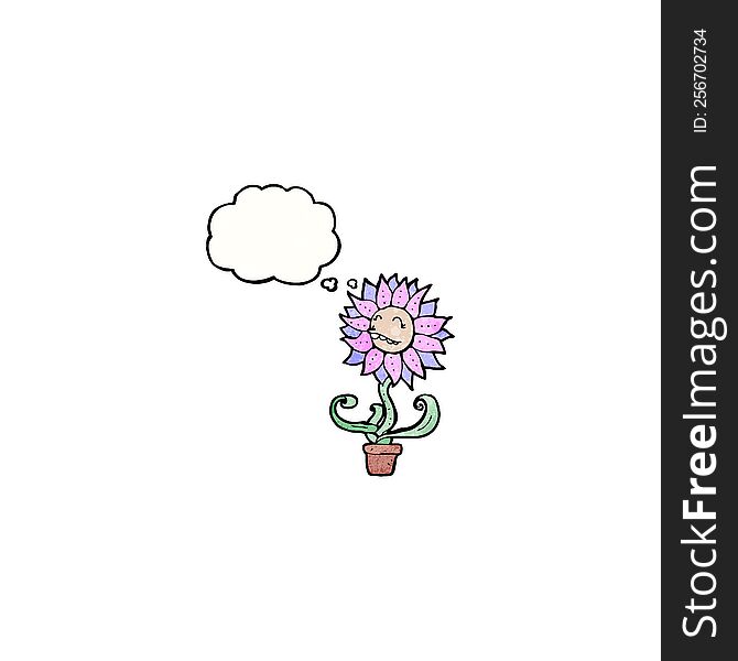 Cartoon Flower With Thought Bubble