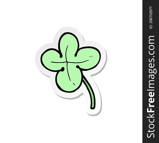 Sticker Of A Cartoon Four Leaf Clover