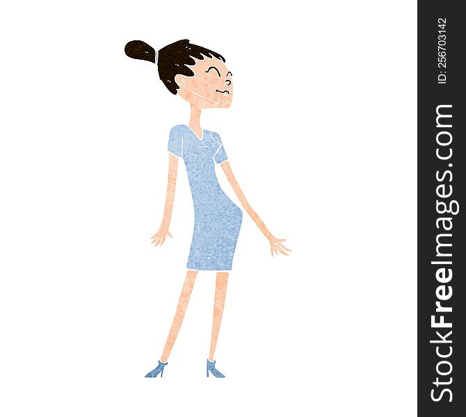 cartoon woman in dress