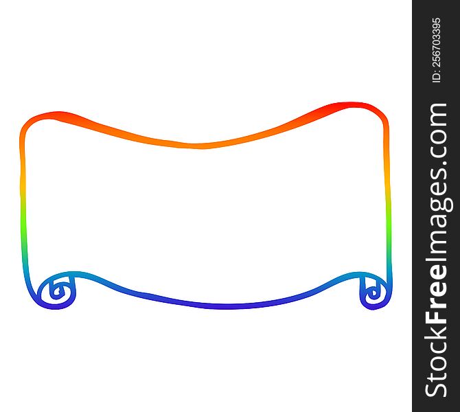 Rainbow Gradient Line Drawing Cartoon Banner