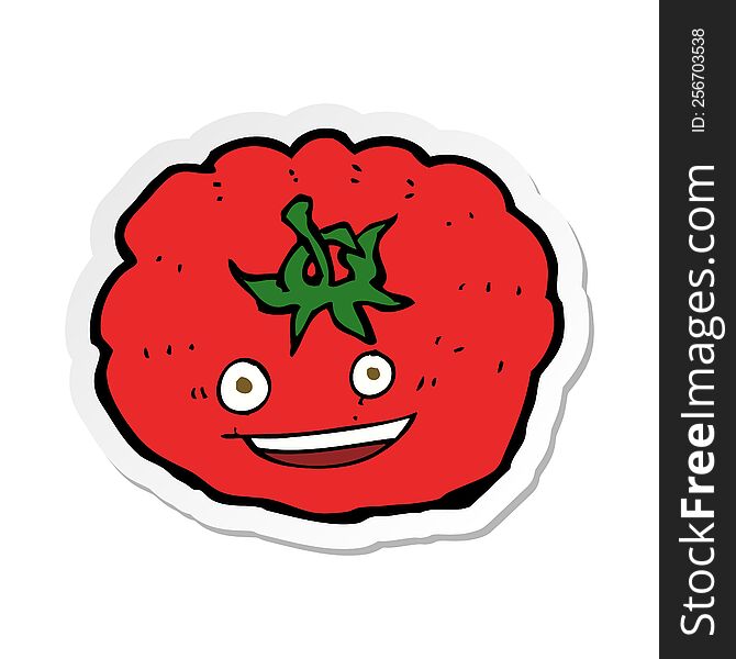 Sticker Of A Cartoon Tomato