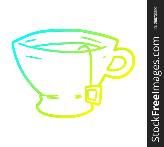 cold gradient line drawing cup of tea