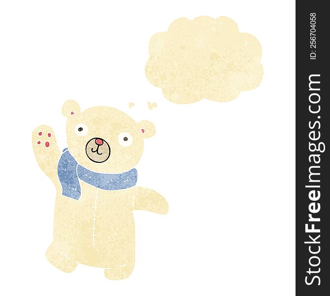 Cute Cartoon Polar Teddy Bear With Thought Bubble