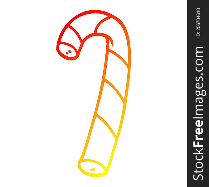 warm gradient line drawing of a cartoon pink candy canes