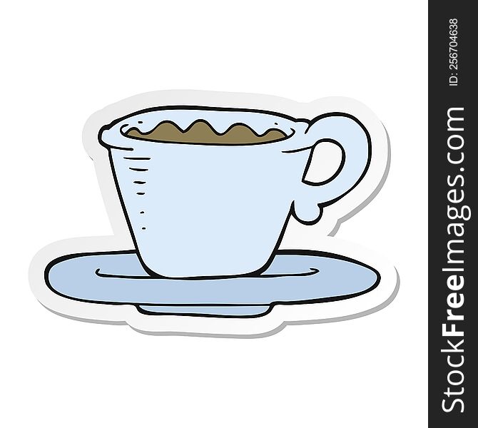 sticker of a cartoon coffee cup