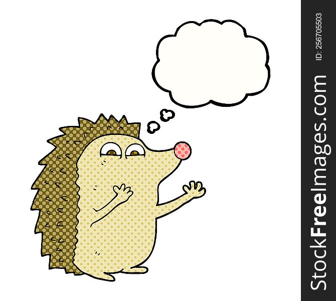 Thought Bubble Cartoon Cute Hedgehog