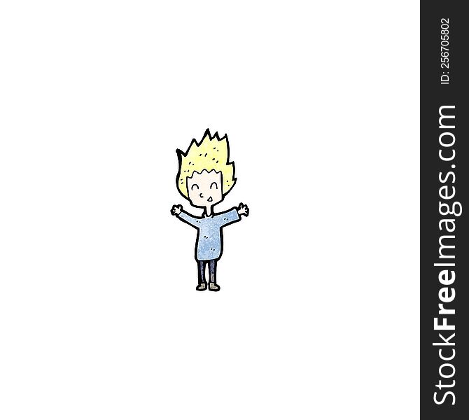 Cartoon Happy Blond Boy