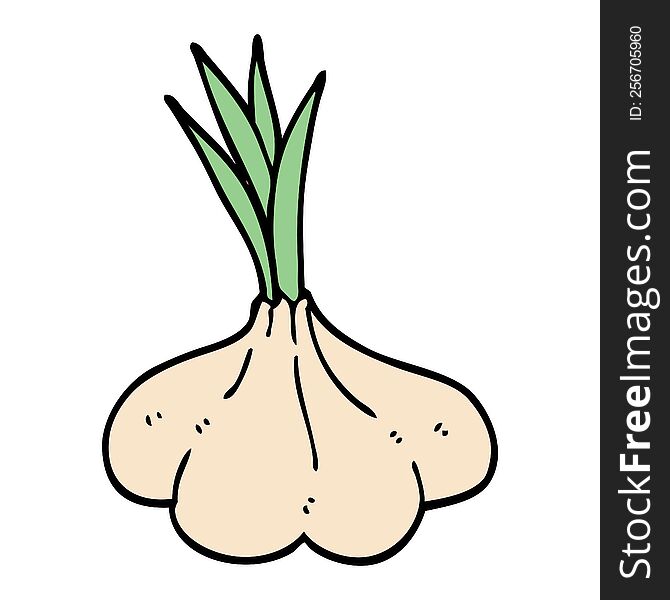 Cartoon Doodle Garlic Bulb