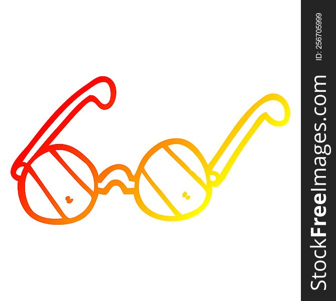 warm gradient line drawing of a cartoon sunglasses