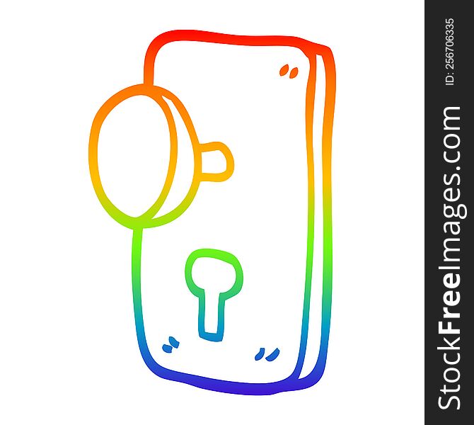 Rainbow Gradient Line Drawing Cartoon Door Handle