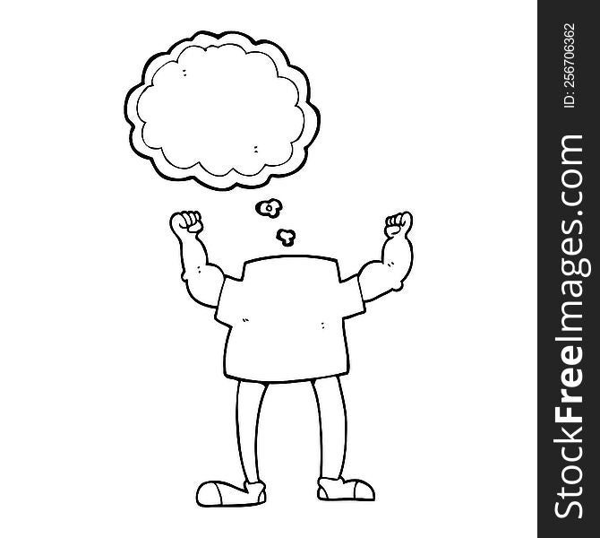 Thought Bubble Cartoon Headless Man