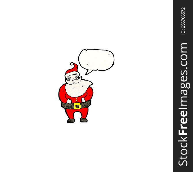 Cartoon Santa With Speech Bubble