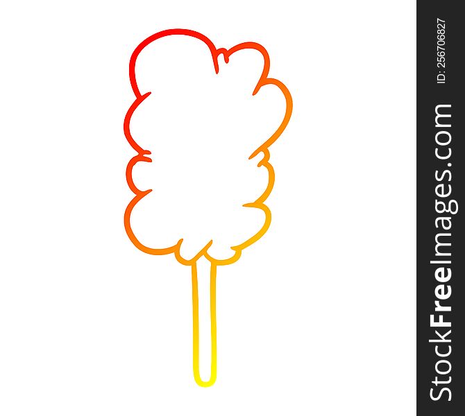 Warm Gradient Line Drawing Candy Floss On Stick