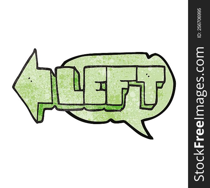freehand speech bubble textured cartoon left symbol