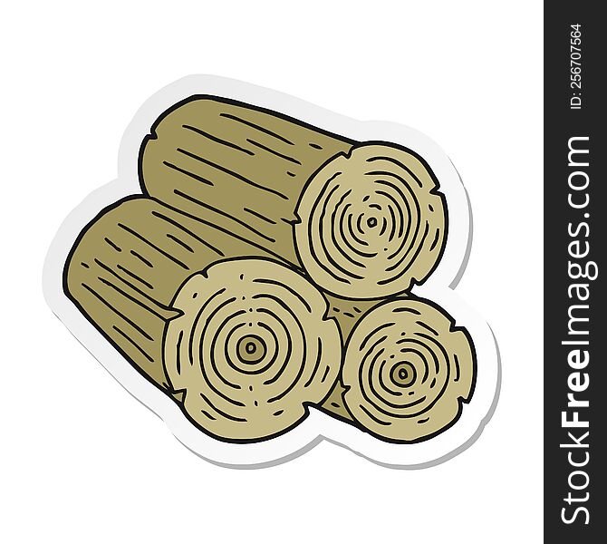 sticker of a cartoon logs