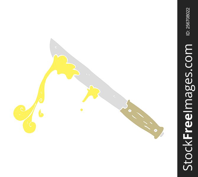 flat color illustration of butter knife. flat color illustration of butter knife