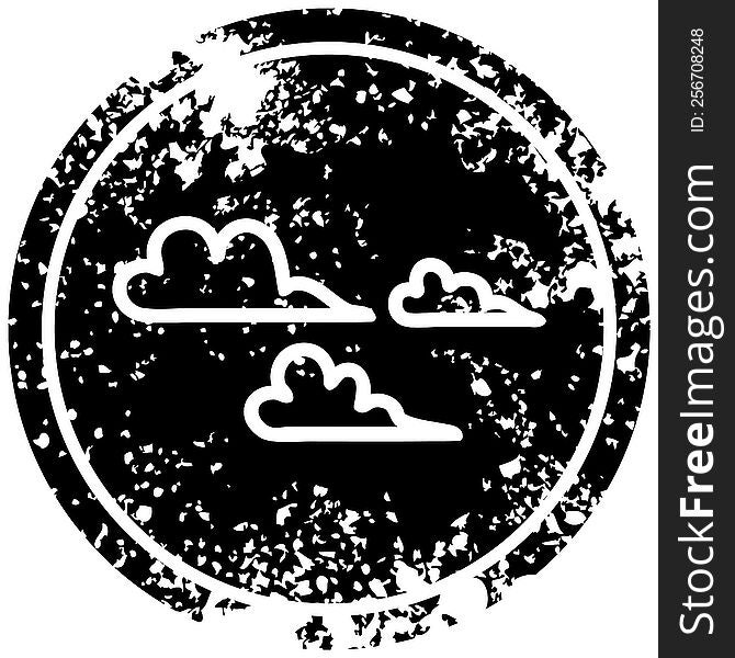 weather cloud distressed icon symbol