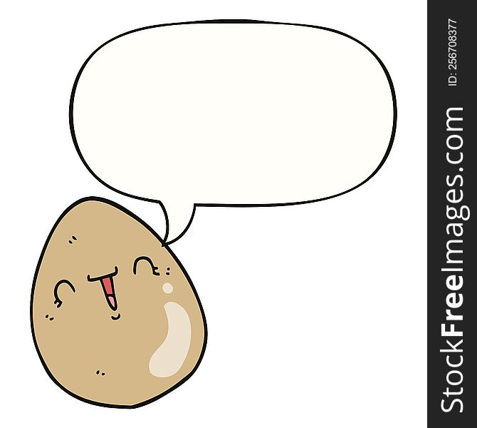 Cartoon Egg And Speech Bubble