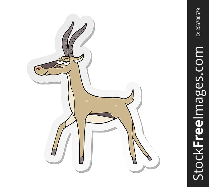 sticker of a cartoon gazelle