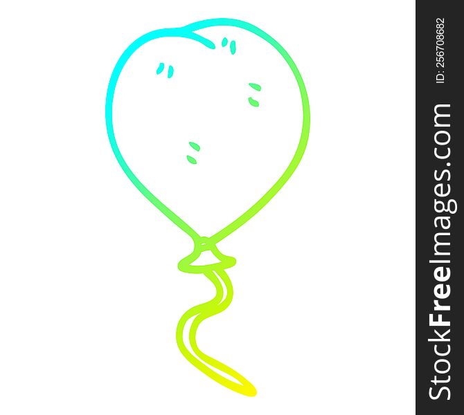 Cold Gradient Line Drawing Cartoon Balloon