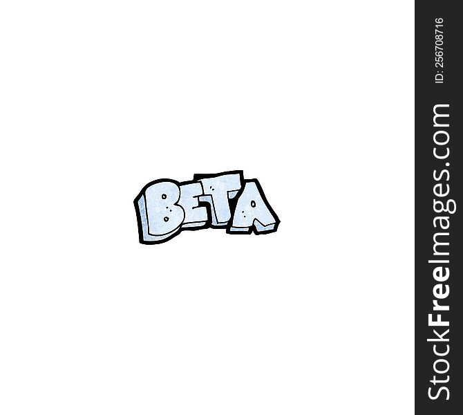 Cartoon Beta Word Symbol