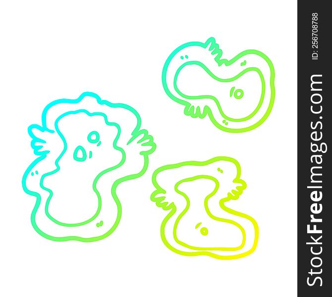 cold gradient line drawing of a cartoon germs