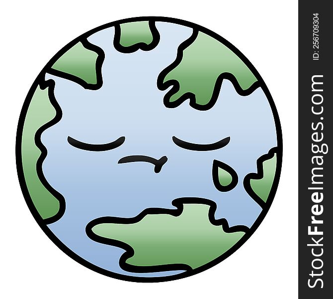gradient shaded cartoon of a planet earth