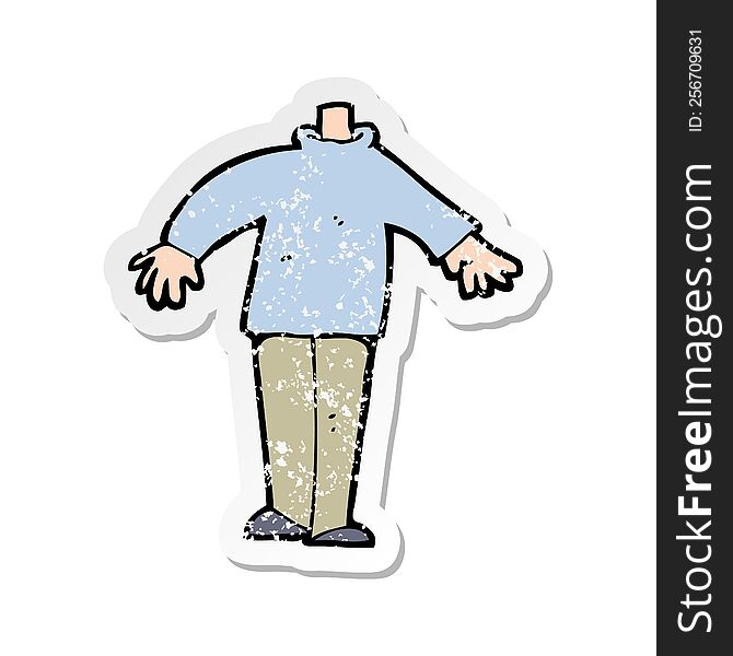 retro distressed sticker of a cartoon male body