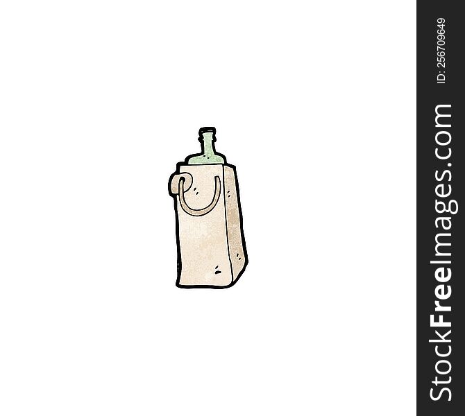 cartoon bottle in bag