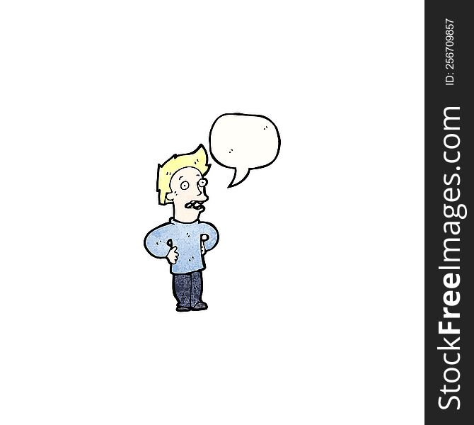 Cartoon Boy With Speech Bubble