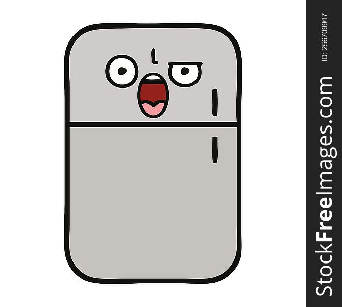 cute cartoon of a fridge freezer. cute cartoon of a fridge freezer