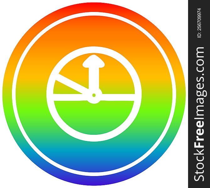 speedometer circular in rainbow spectrum