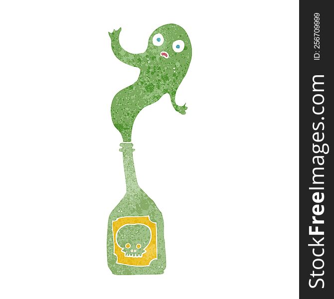 Cartoon Ghost In Bottle