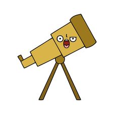 Cute Cartoon Telescope Royalty Free Stock Photography