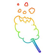 Rainbow Gradient Line Drawing Cartoon Candy Floss Stock Photography
