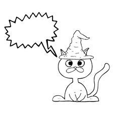 Speech Bubble Cartoon Halloween Cat Royalty Free Stock Images