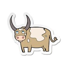 Sticker Of A Cartoon Cow Stock Photography