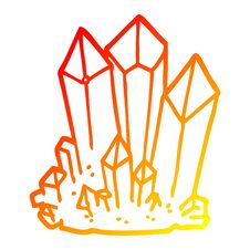 Warm Gradient Line Drawing Cartoon Natural Crystals Royalty Free Stock Images