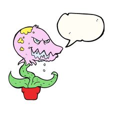 Speech Bubble Cartoon Monster Plant Royalty Free Stock Image
