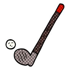 Cartoon Doodle Golf Club And Ball Royalty Free Stock Photos