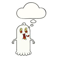 Cartoon Ghost With Flaming Eyes And Thought Bubble Stock Photo