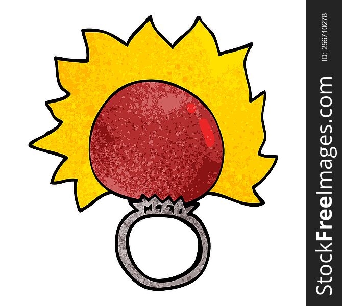 cartoon doodle fire ball ring