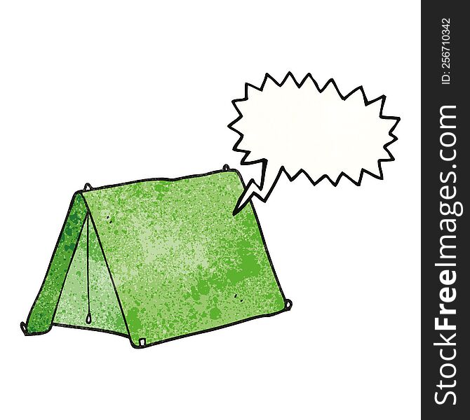 freehand speech bubble textured cartoon tent
