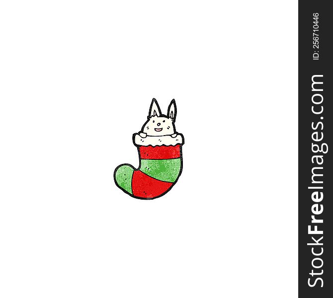 cartoon rabbit in stocking